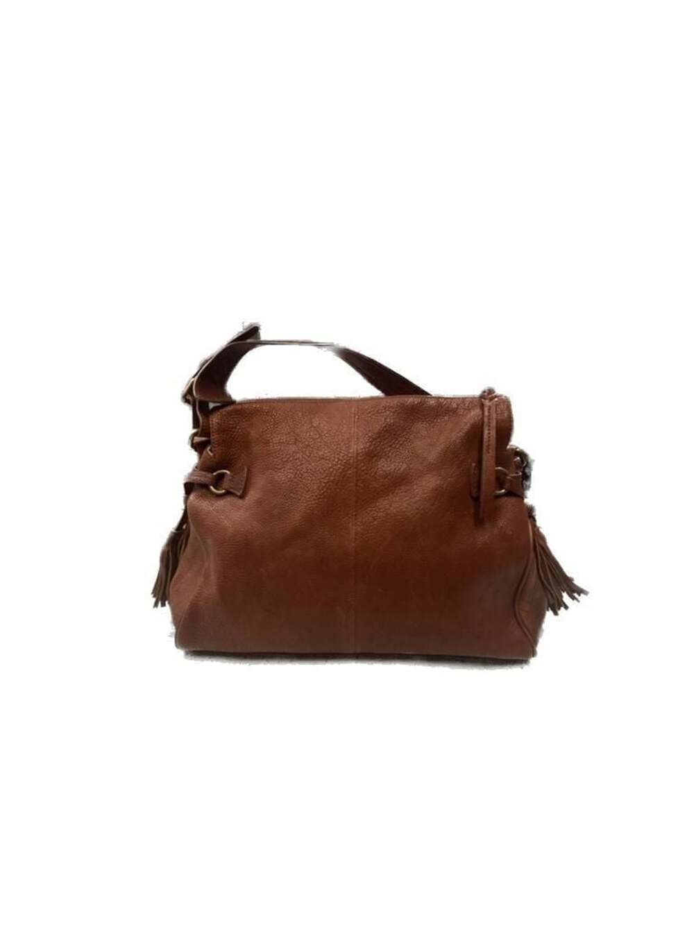 Margot 100 % Genuine Leather Medium Zip Hobo Bag with Tassels